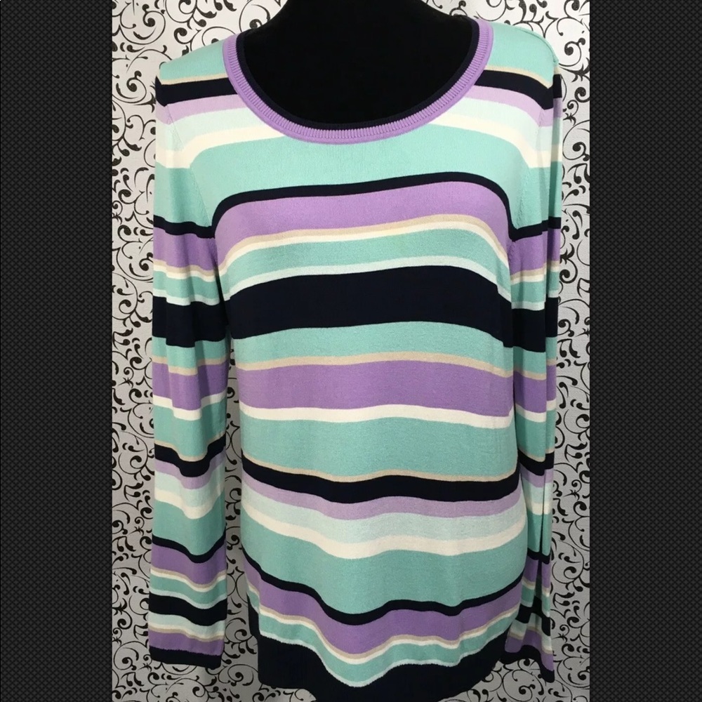Talbots striped long sleeve sweater - Picture 2 of 5